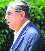BCCI president N Srinivasan is facing the heat as president of Madhya Pradesh Cricket Association, Jyotiraditya Scindia, asked for his resignation for the sake of propriety.  File photo