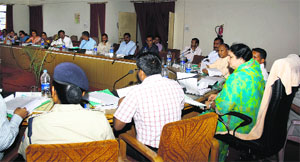 Uttarakhand Tourism Minister Amrita Rawat chairs a meeting of the District Planning Committee in Dehradun on Wednesday.