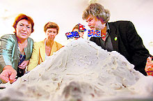 A cake in the shape of Mount Everest in Kathmandu on Wednesday
