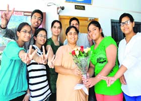 Students celebrate their success at Our Lady of Fatima Convent School