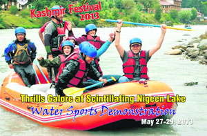 The 24-page water sports brochure released by Minister for Tourism Ghulam Ahmad Mir in Srinagar.