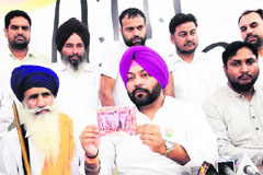 Punjab Youth Congress president Vikramjit Chaudhary addresses mediapersons in Chandigarh on Thursday. Tribune photo: Manoj Mahajan