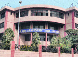 A view of the Amritsar Improvement Trust building in Amritsar. 