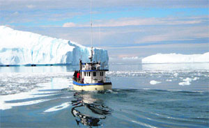 Glacier melt seen near the coastal town of Illulissat in Greenland. Photo by Raj Chengappa