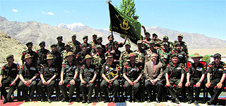 The Ladakh Scouts Regiment during the golden jubilee celebrations in Udhampur on Saturday