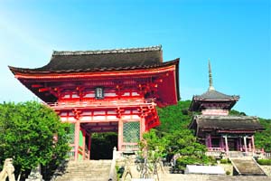 Kiyomizu dera (pure water temple) is a popular temple