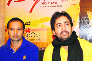 Singer Sharry Mann interacts with mediapersons in Amritsar on Sunday. 
