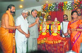Chief Minister Vijay Bahuguna during Sri Venkateshwara Swamy Vaari Kalyanotsava held in Dehradun on Sunday