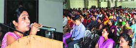 An expert speaks during a summer workshop organised at Bhartiya Vidya Mandir School in Ludhiana