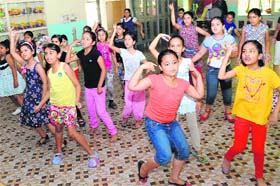 Summer flavour: With the beginning of the summer vacation, children are taking part in various activities at a summer camp being held at St. Josephs Convent School in Bathinda on Monday