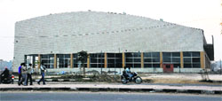 An outer view of the multi-purpose sports stadium at Sector 78 in Mohali. A Tribune photograph