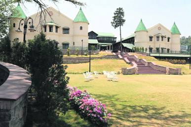 A view of the historic Savoy Hotel, Mussoorie.