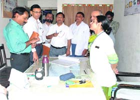 A team from the Central Council of Indian Medicine checks records