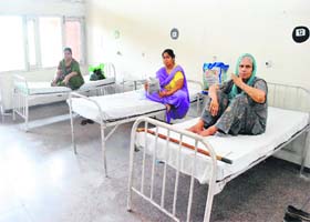 Newly arrived patients at the Government Ayurvedic Hospital in Patiala on Monday