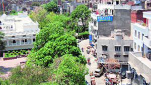 The road at the back of Akal Takht Sahib, which is a part of the Galliara Scheme in Amritsar. 