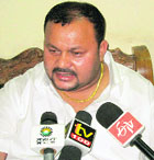 Dharchula Congress legislator Harish Dhami addresses mediapersons in Dehradun on Wednesday.