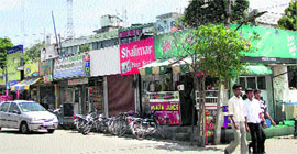 Shops inside the Congress Bhawan premises in Jalandhar.