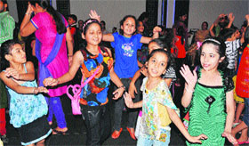 Students of Innocent Heart School at a dance class during the summer camp in Jalandhar on Wednesday