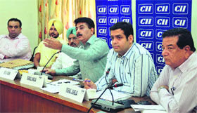 Rahul Ahuja, Chairman, CII, Ludhiana Zonal Council, while addressing a session on Wednesday.
