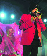 Daler Mehndi performs at the Summer Festival in Shimla on Wednesday.
