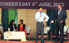 Students of Army Public School present The Dumb Wife at the 27th Founder's Day in Dagshai on Thursday.