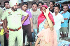 A cop inquires into the suicide case in Jalandhar on Thursday