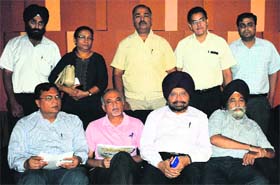 Doctors during a press conference held following a protest over the death of a newborn in Ludhiana on Thursday