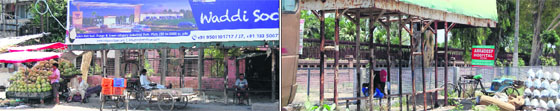 Vendors encroach on bus queue shelters in Amritsar. 