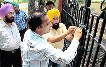 JDA officials seal a marriage palace in Jalandhar on Friday
