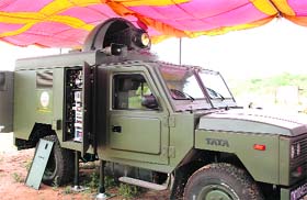 The Laser Ordnance Disposal System developed by the DRDO during trials at the Terminal Ballistics Research Laboratory range, near Chandigarh