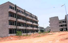 A view of one-room tenements constructed by Chandigarh Housing Board at Dhanas