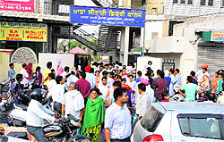 Traffic jam was witnessed (below) as candidates for the Teachers Eligibility Test left an examination centre