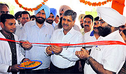 MLA Sarup Chand Singla and Mayor Baljit Singh Birbehman inaugurate the hearing aid centre in Bathinda on Sunday