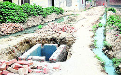 The slow pace of work in Ghanupur Kale on the sewerage plant has made life difficult for the residents