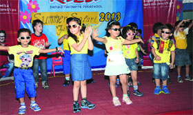 Tiny tots perform at the summer camp at Kidzee, Sector 12-A, in Panchkula.