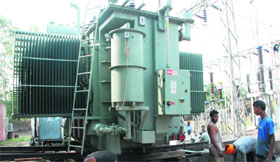 The old transformer was replaced by a new one on the Power Grid in Panchkula on Monday.