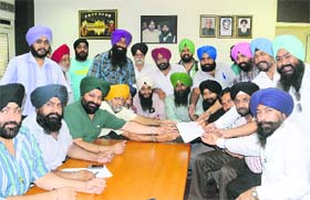 Members of the Sikh Talmel Committee in Jalandhar on Monday