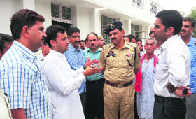 DDC Dr Shahid Iqbal Choudhary discusses arrangements for the Agar Jitto Mela at Agar village in Reasi on Monday.