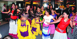 Participants perform belly dance during a dance workshop organised by a dance institute in Ludhiana.