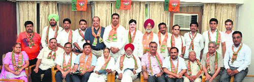 The office-bearers included in the district BJP team. 
