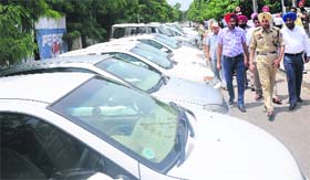 The recovered vehicles at Phase IX of Mohali