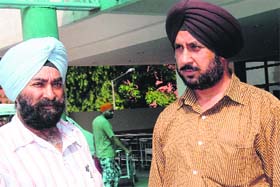 Rishav's father Jaswinder Singh (right) and Gagandeep's father Arvinder Singh at the PGI