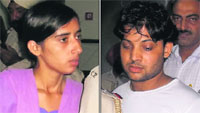 The accused Sarita and Basant at the court on Thursday. 