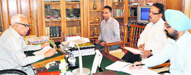 Governor NN Vohra chairs a meeting to review arrangements for the Amarnath yatra.