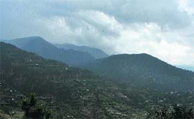 An overcast sky at Patnitop on Friday