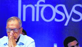 Executive Chairman Naryana Murthy attends the Infosys 32nd Annual General Meeting at Christ College in Bengaluru on Saturday
