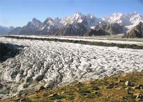 A glacier in the Karakoram range