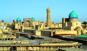 A panaromic view of Bukhara