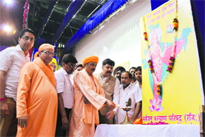 Members of the Sarv Kalyan Parishad launch a save earth campaign at Guru Nanak Bhawan in Ludhiana. 