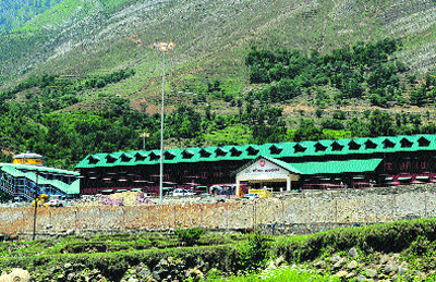 A view of the railway station in Banihal town in Jammu division